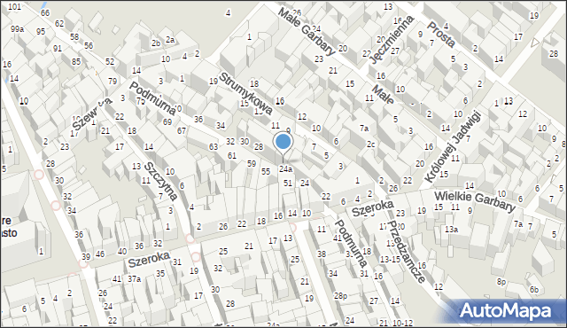 Toruń, Podmurna, 26, mapa Torunia