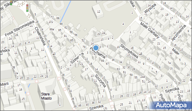 Toruń, Podmurna, 73, mapa Torunia