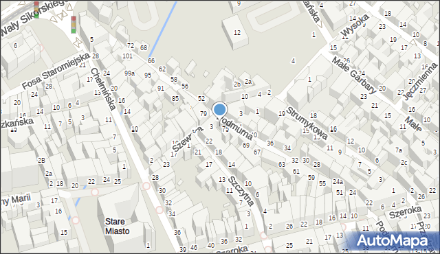 Toruń, Podmurna, 77, mapa Torunia