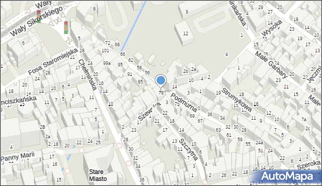 Toruń, Podmurna, 79, mapa Torunia