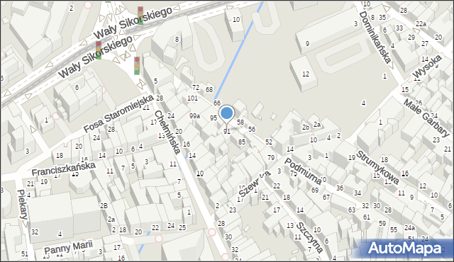 Toruń, Podmurna, 91, mapa Torunia