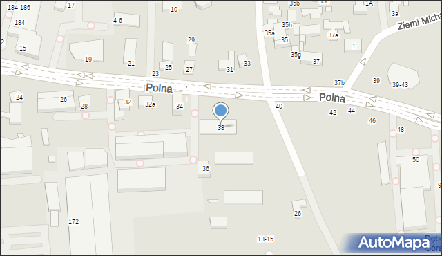 Toruń, Polna, 38, mapa Torunia