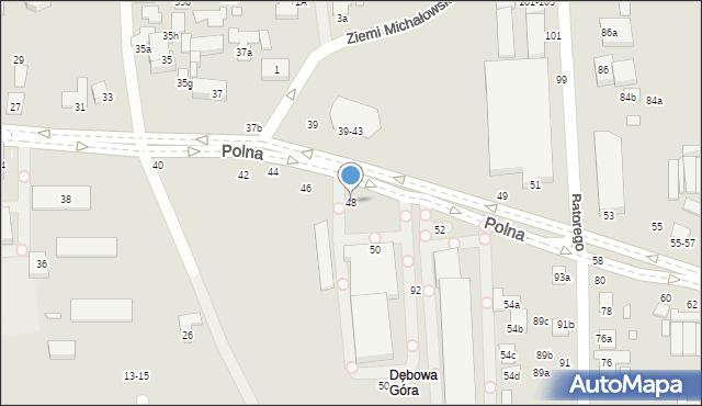 Toruń, Polna, 48, mapa Torunia