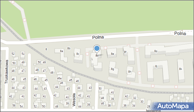 Toruń, Polna, 8d, mapa Torunia