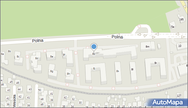 Toruń, Polna, 8p, mapa Torunia