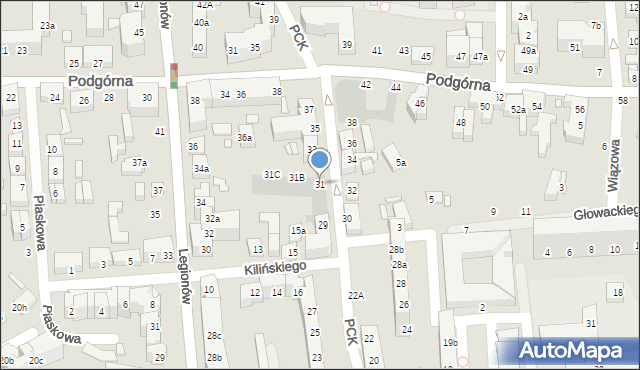 Toruń, Polskiego Czerwonego Krzyża, 31, mapa Torunia