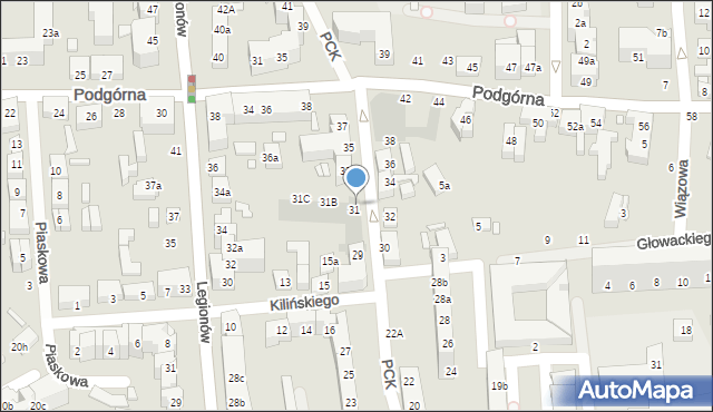 Toruń, Polskiego Czerwonego Krzyża, 31A, mapa Torunia