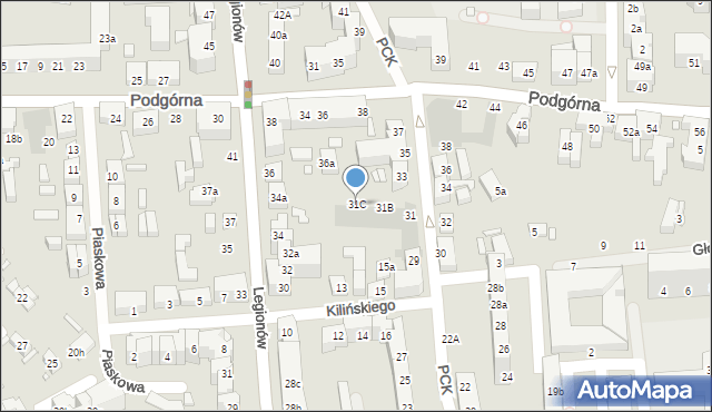 Toruń, Polskiego Czerwonego Krzyża, 31C, mapa Torunia