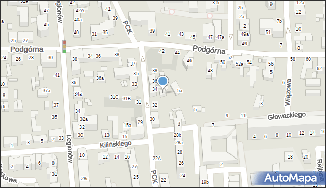 Toruń, Polskiego Czerwonego Krzyża, 34a, mapa Torunia