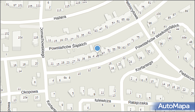 Toruń, Powstańców Wielkopolskich, 45, mapa Torunia