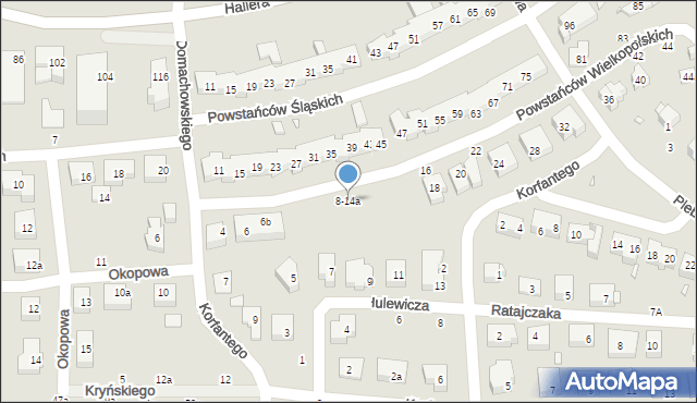 Toruń, Powstańców Wielkopolskich, 8-14a, mapa Torunia