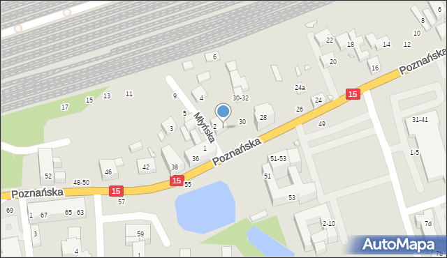 Toruń, Poznańska, 32, mapa Torunia