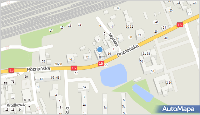 Toruń, Poznańska, 38, mapa Torunia