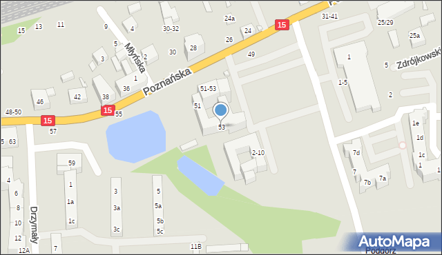 Toruń, Poznańska, 53, mapa Torunia