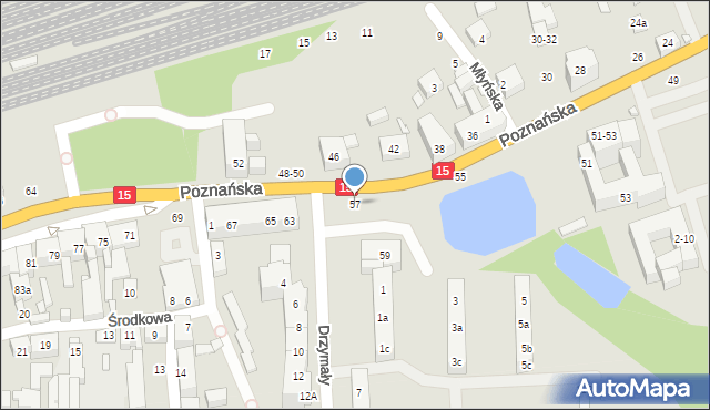 Toruń, Poznańska, 57, mapa Torunia