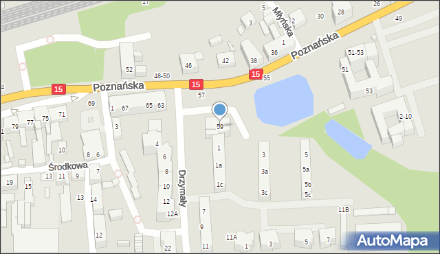 Toruń, Poznańska, 59, mapa Torunia