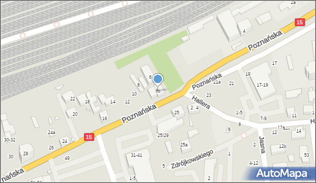 Toruń, Poznańska, 6b, mapa Torunia