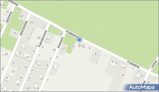 Tresta, Podleśna, 11, mapa Tresta