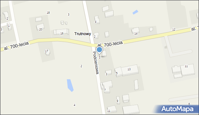 Trutnowy, Podcieniowa, 1, mapa Trutnowy