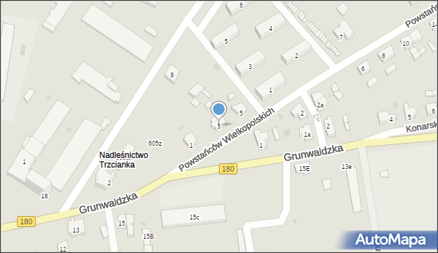 Trzcianka, Powstańców Wielkopolskich, 3, mapa Trzcianka