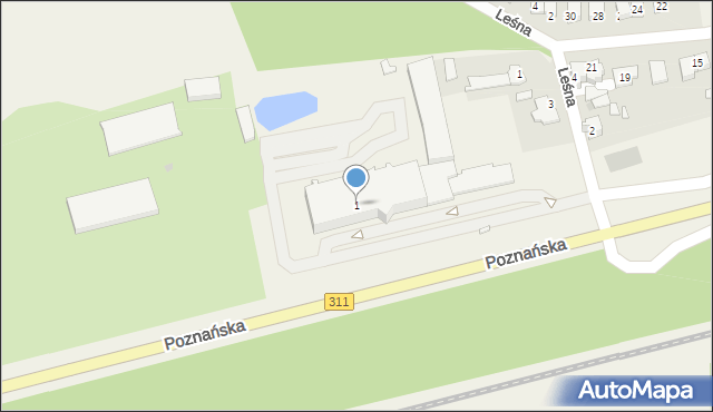 Trzebaw, Poznańska, 1, mapa Trzebaw