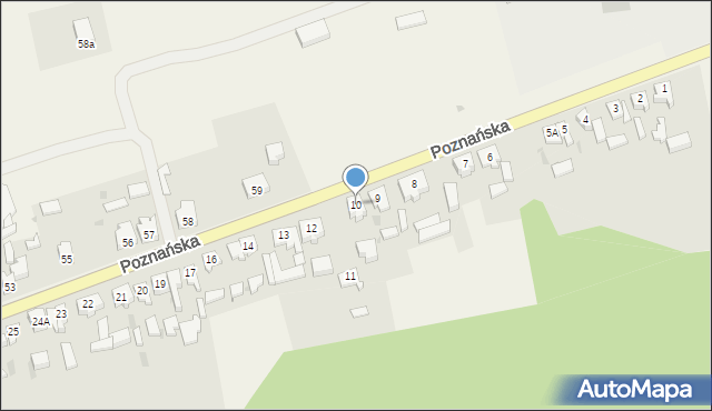 Trzebicz, Poznańska, 10, mapa Trzebicz