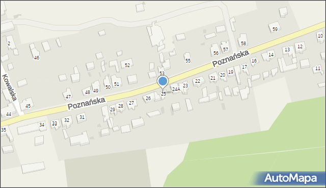 Trzebicz, Poznańska, 25, mapa Trzebicz