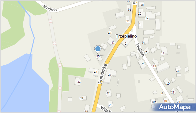 Trzebielino, Pomorska, 45, mapa Trzebielino