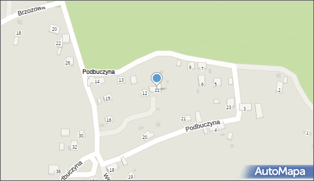 Trzebinia, Podbuczyna, 11, mapa Trzebinia