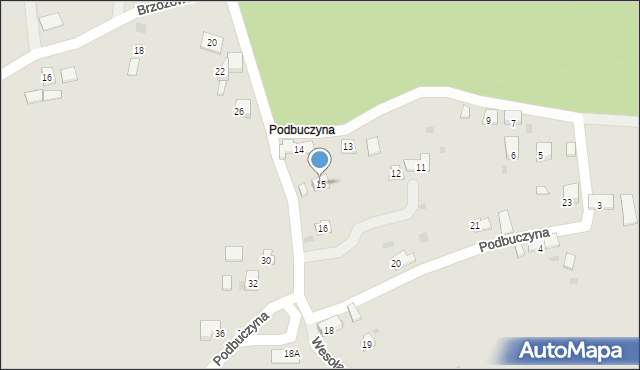 Trzebinia, Podbuczyna, 15, mapa Trzebinia