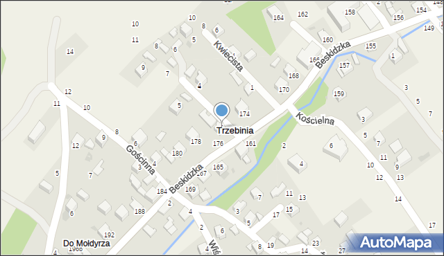 Trzebinia, Pod Kasztanami, 1, mapa Trzebinia