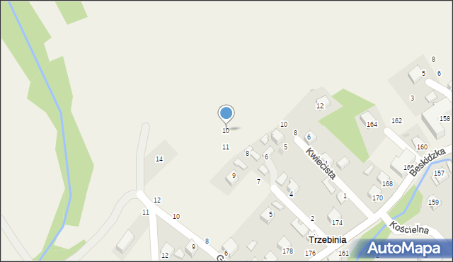 Trzebinia, Pod Kasztanami, 10, mapa Trzebinia