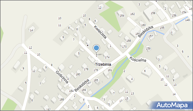 Trzebinia, Pod Kasztanami, 2, mapa Trzebinia