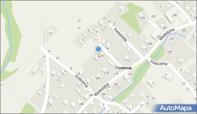 Trzebinia, Pod Kasztanami, 5, mapa Trzebinia