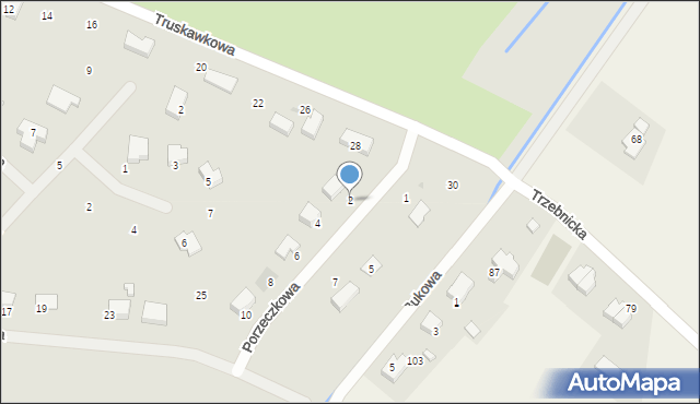 Trzebnica, Porzeczkowa, 2, mapa Trzebnica