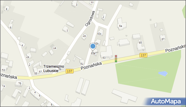 Trzemeszno Lubuskie, Poznańska, 63a, mapa Trzemeszno Lubuskie