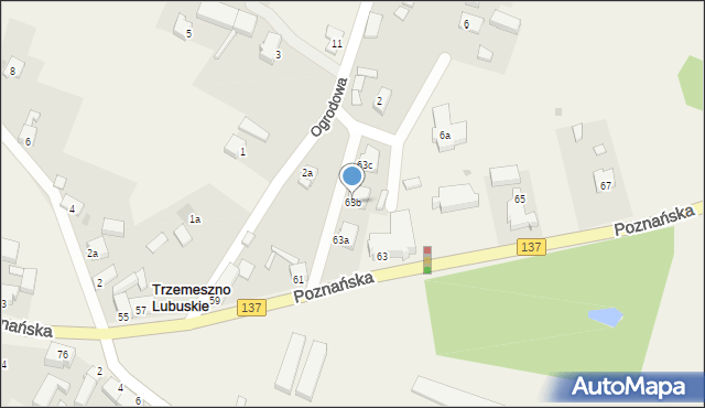 Trzemeszno Lubuskie, Poznańska, 63b, mapa Trzemeszno Lubuskie