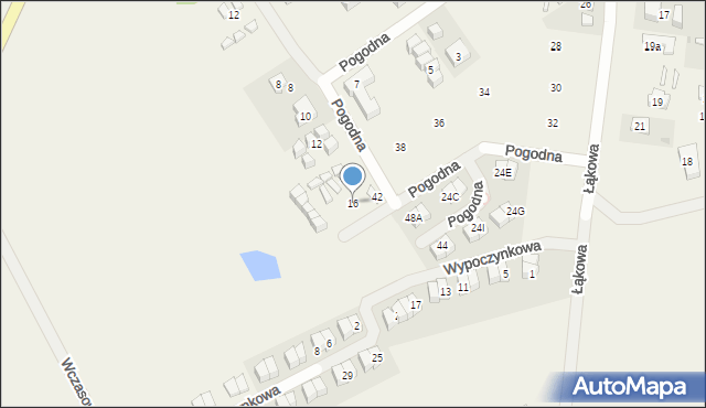 Trzęsacz, Pogodna, 16, mapa Trzęsacz