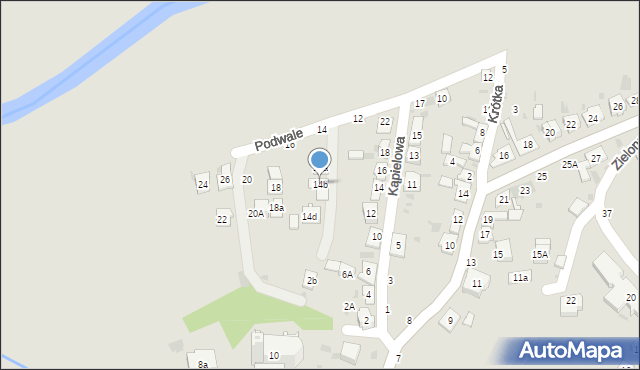 Tuchów, Podwale, 14b, mapa Tuchów