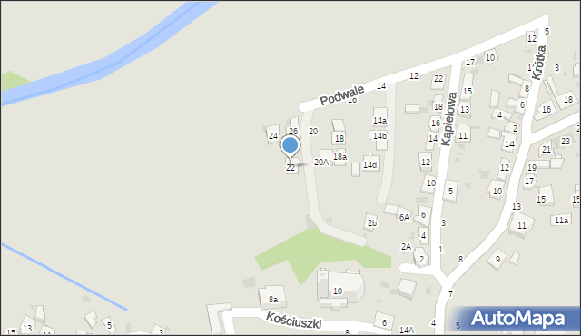 Tuchów, Podwale, 22, mapa Tuchów