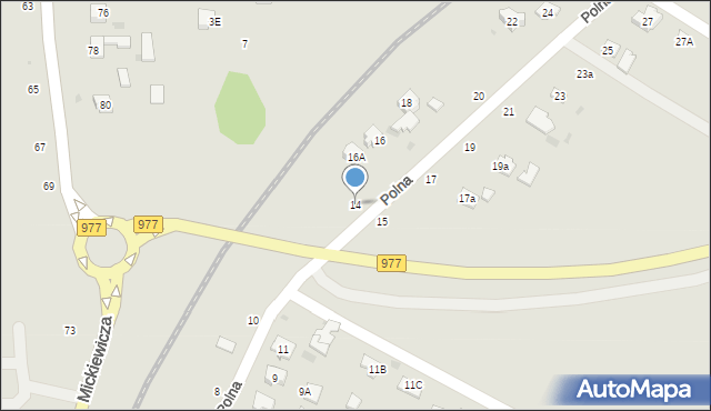 Tuchów, Polna, 14, mapa Tuchów