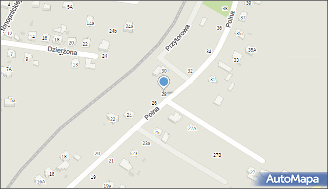 Tuchów, Polna, 28, mapa Tuchów