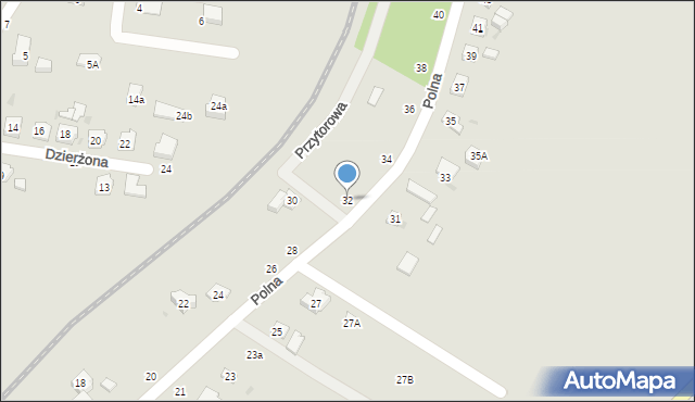 Tuchów, Polna, 32, mapa Tuchów