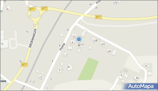 Tuchów, Polna, 9A, mapa Tuchów