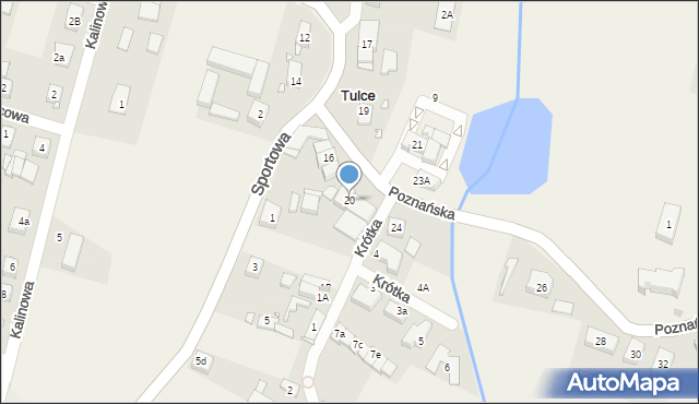 Tulce, Poznańska, 20, mapa Tulce