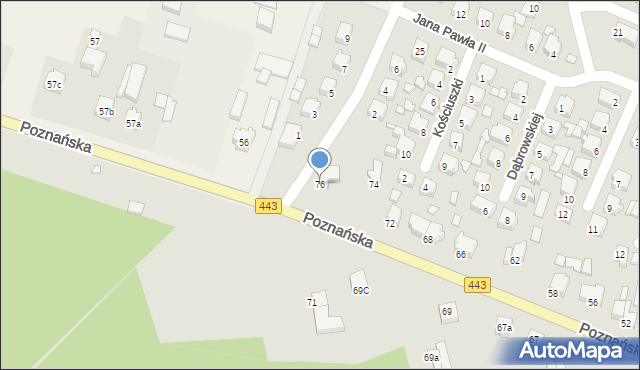 Tuliszków, Poznańska, 76, mapa Tuliszków