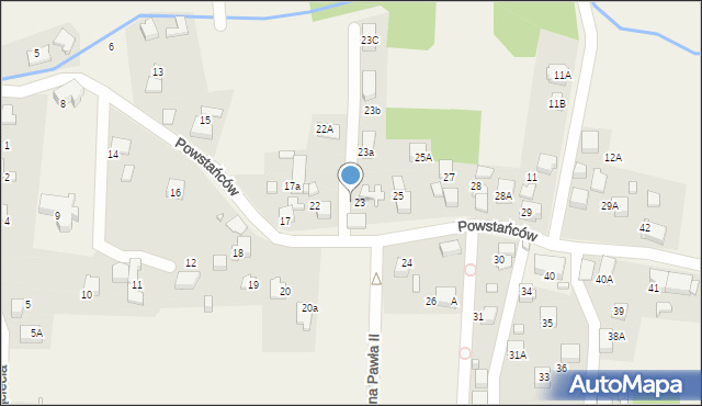 Turza Śląska, Powstańców, 23, mapa Turza Śląska