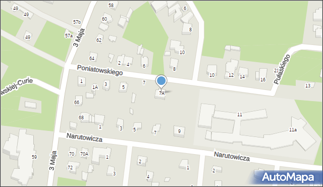 Tuszyn, Poniatowskiego, 7A, mapa Tuszyn