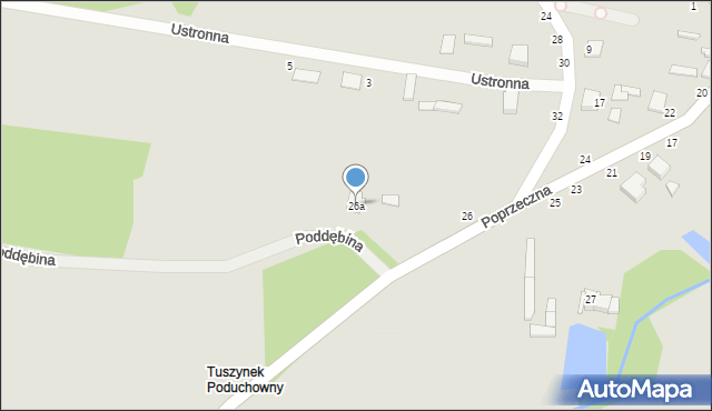 Tuszyn, Poprzeczna, 26a, mapa Tuszyn