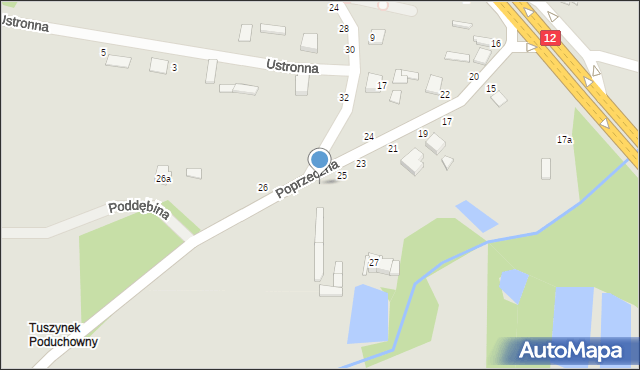 Tuszyn, Poprzeczna, 27, mapa Tuszyn